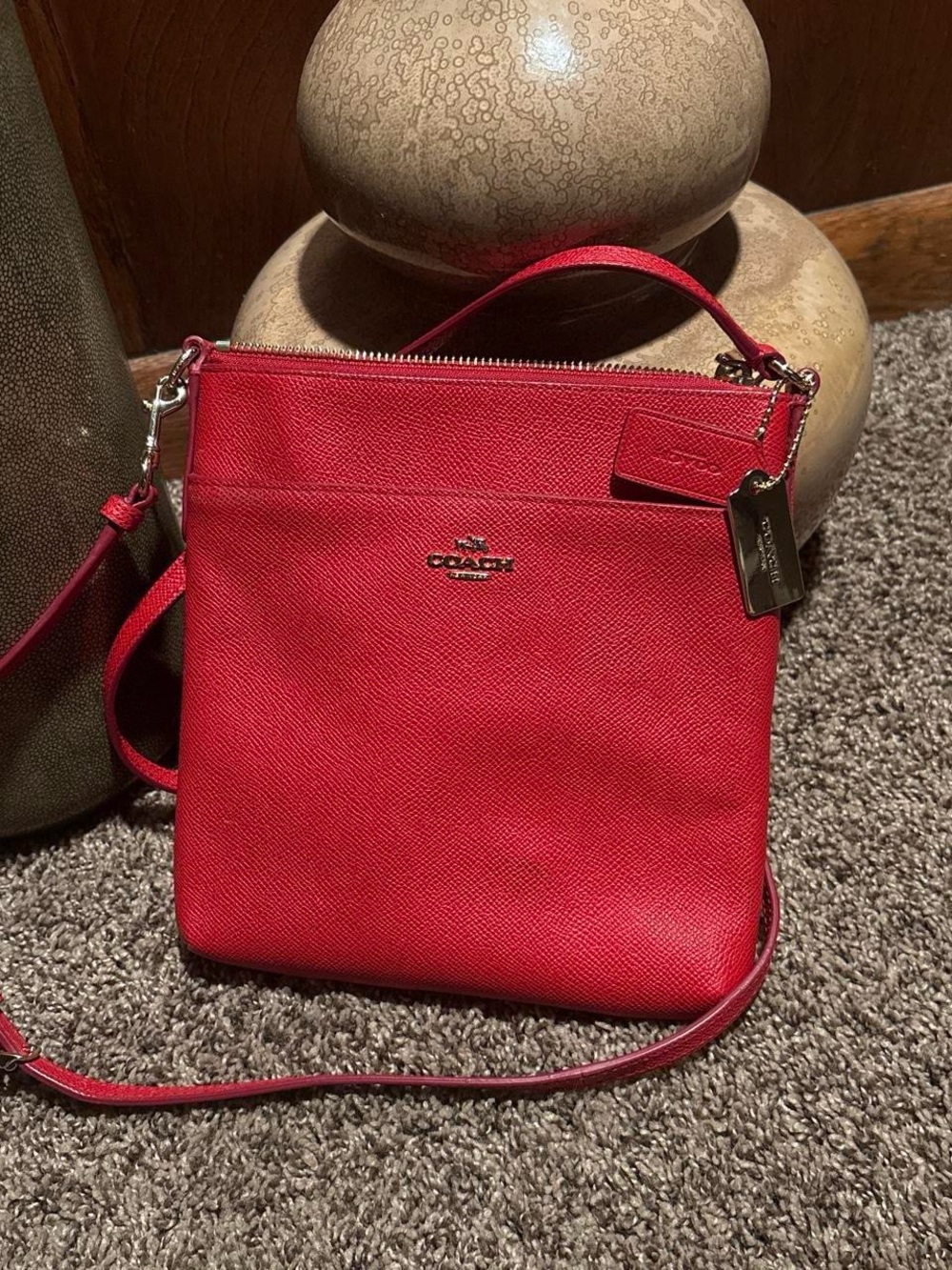 Red Coach Kitt Messenger Crossbody bag
